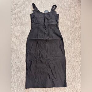 NWT Bat wing detail Black Midi Dress with Straps